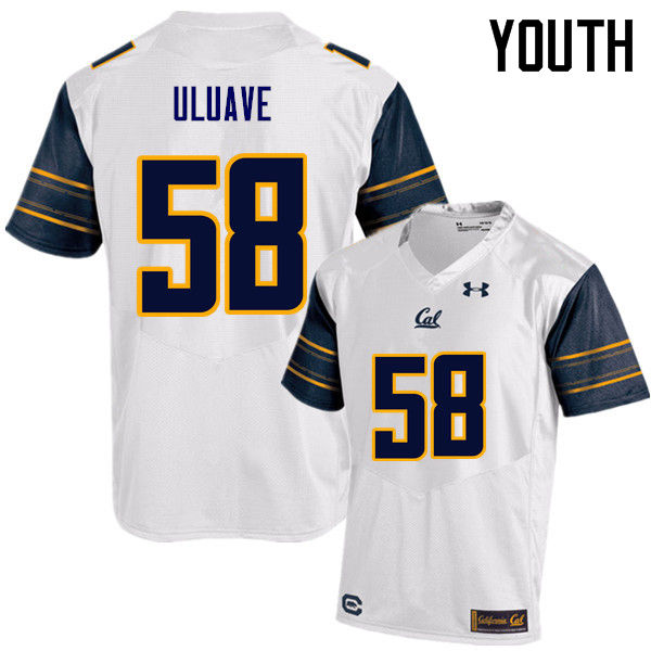 Youth #58 Semisi Uluave Cal Bears (California Golden Bears College) Football Jerseys Sale-White